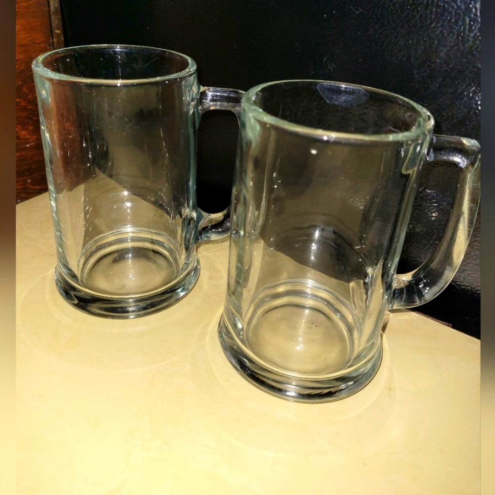 Heavy Glass Beer Mug Set of 2